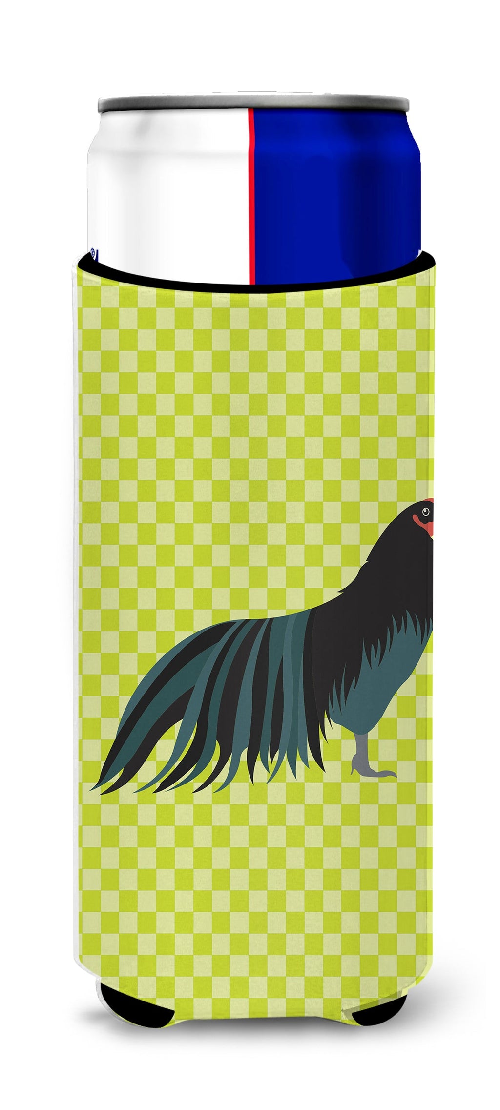 Sumatra Chicken Green Slim Can Hugger , Insulated Foam Hugger for 12 oz Slim Cans, Beer Bottles & Water Bottles, Printed in USA