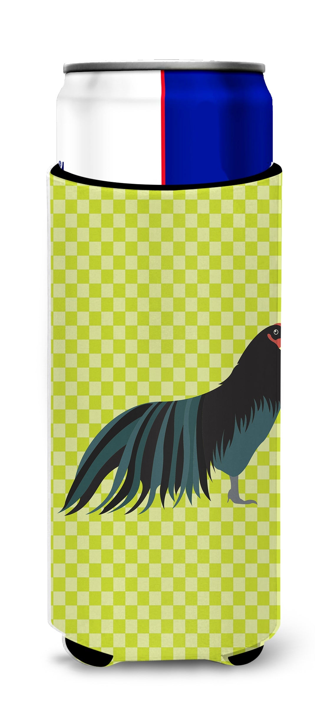 Sumatra Chicken Green Slim Can Hugger , Insulated Foam Hugger for 12 oz Slim Cans, Beer Bottles & Water Bottles, Printed in USA