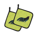 Sumatra Chicken Green Pot Holder Set of 2 Heat Resistant Quilted Hot Pads 7.5 x 7.5 Inch, Insulated Kitchen Trivets for Cooking & Baking