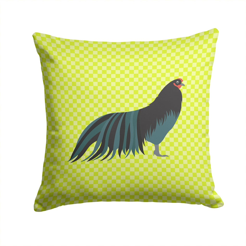 Sumatra Chicken Green Decorative Throw Pillow 14x14 Indoor Outdoor Accent Cushion, Fabric Cover with Insert for Sofa, Bed, Porch & Living Room