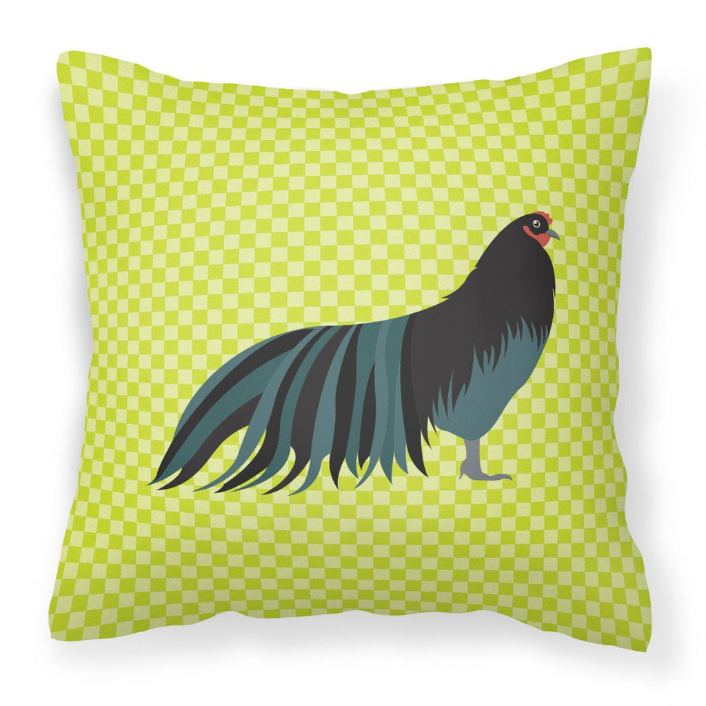 Sumatra Chicken Green Decorative Throw Pillow 18x18 Indoor Outdoor Accent Cushion, Fabric Cover with Insert for Sofa, Bed, Porch & Living Room