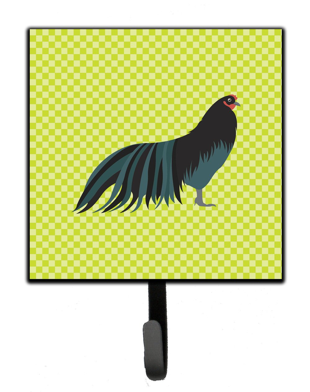 Sumatra Chicken Green Leash or Key Holder Wall Hooks, Key Hooks Holder, Coat Rack Wall Mount, Coat Hooks, Hooks for Hanging Keys, Towels, Aprons, Leashes