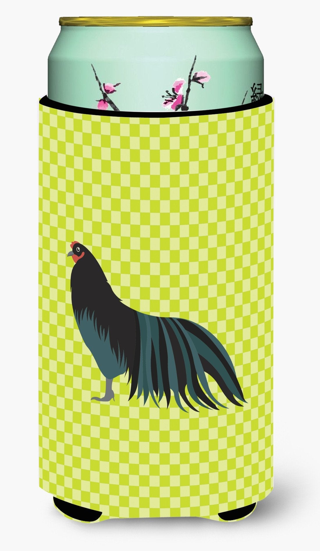 Sumatra Chicken Green Tall Boy Hugger Can Cooler Sleeve Machine Washable Drink Collapsible Insulator Beverage Insulated Holder
