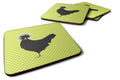 Polish Poland Chicken Green Foam Coasters Set of 4 Cup Coasters for Indoor Outdoor, Tabletop Protection, Anti Slip, Mouse pad Material