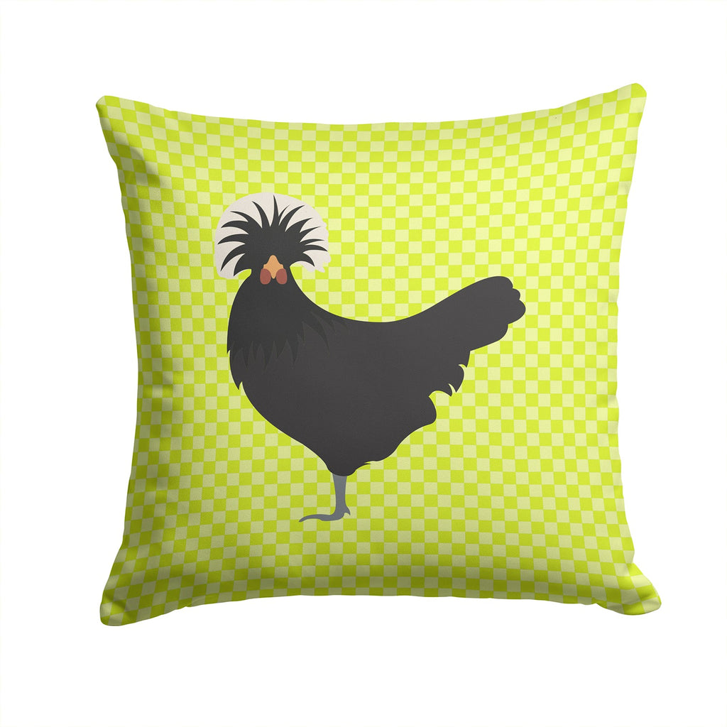 Polish Poland Chicken Green Decorative Throw Pillow 14x14 Indoor Outdoor Accent Cushion, Fabric Cover with Insert for Sofa, Bed, Porch & Living Room