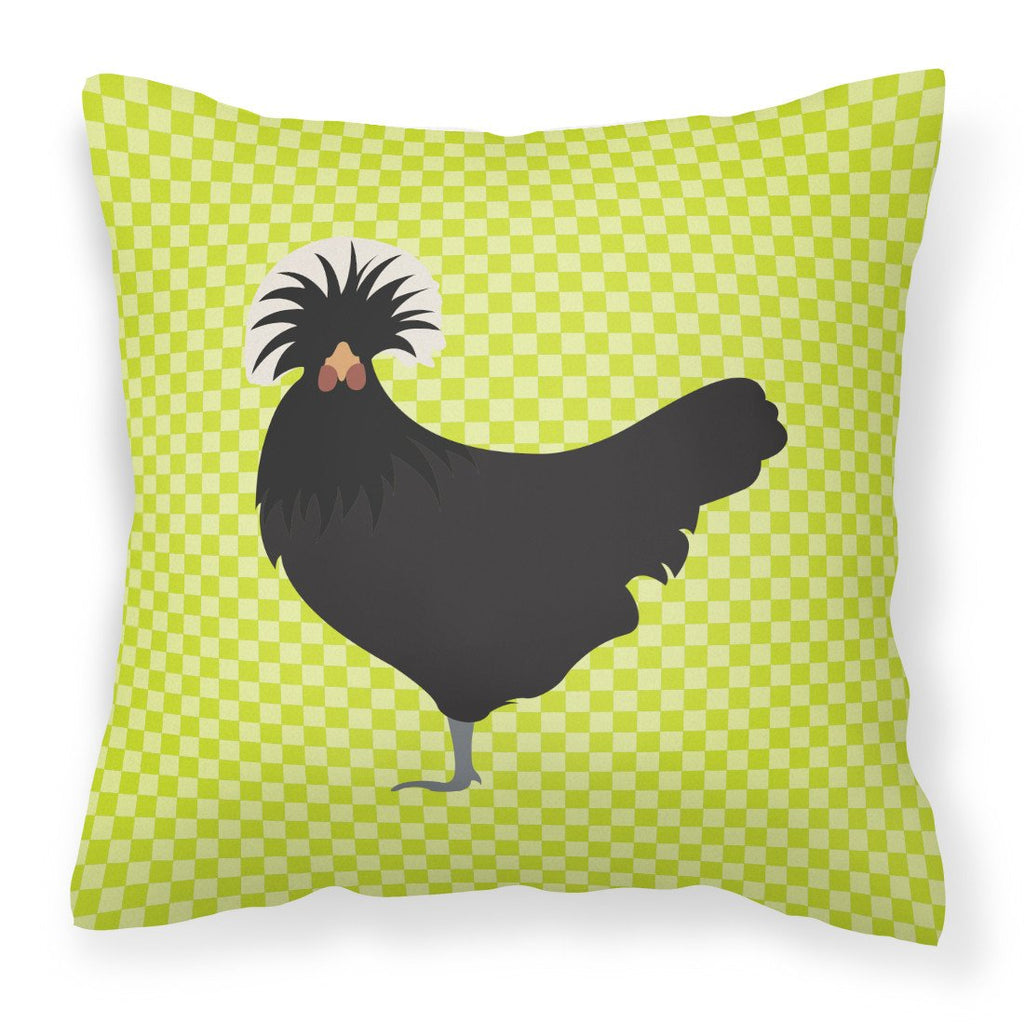 Polish Poland Chicken Green Decorative Throw Pillow 18x18 Indoor Outdoor Accent Cushion, Fabric Cover with Insert for Sofa, Bed, Porch & Living Room