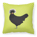 Polish Poland Chicken Green Decorative Throw Pillow 18x18 Indoor Outdoor Accent Cushion, Fabric Cover with Insert for Sofa, Bed, Porch & Living Room
