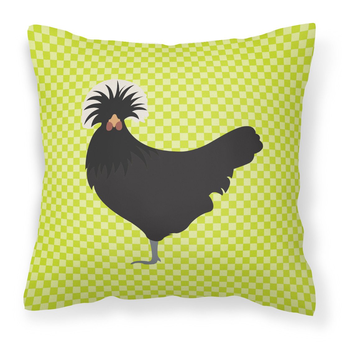 Polish Poland Chicken Green Decorative Throw Pillow 18x18 Indoor Outdoor Accent Cushion, Fabric Cover with Insert for Sofa, Bed, Porch & Living Room