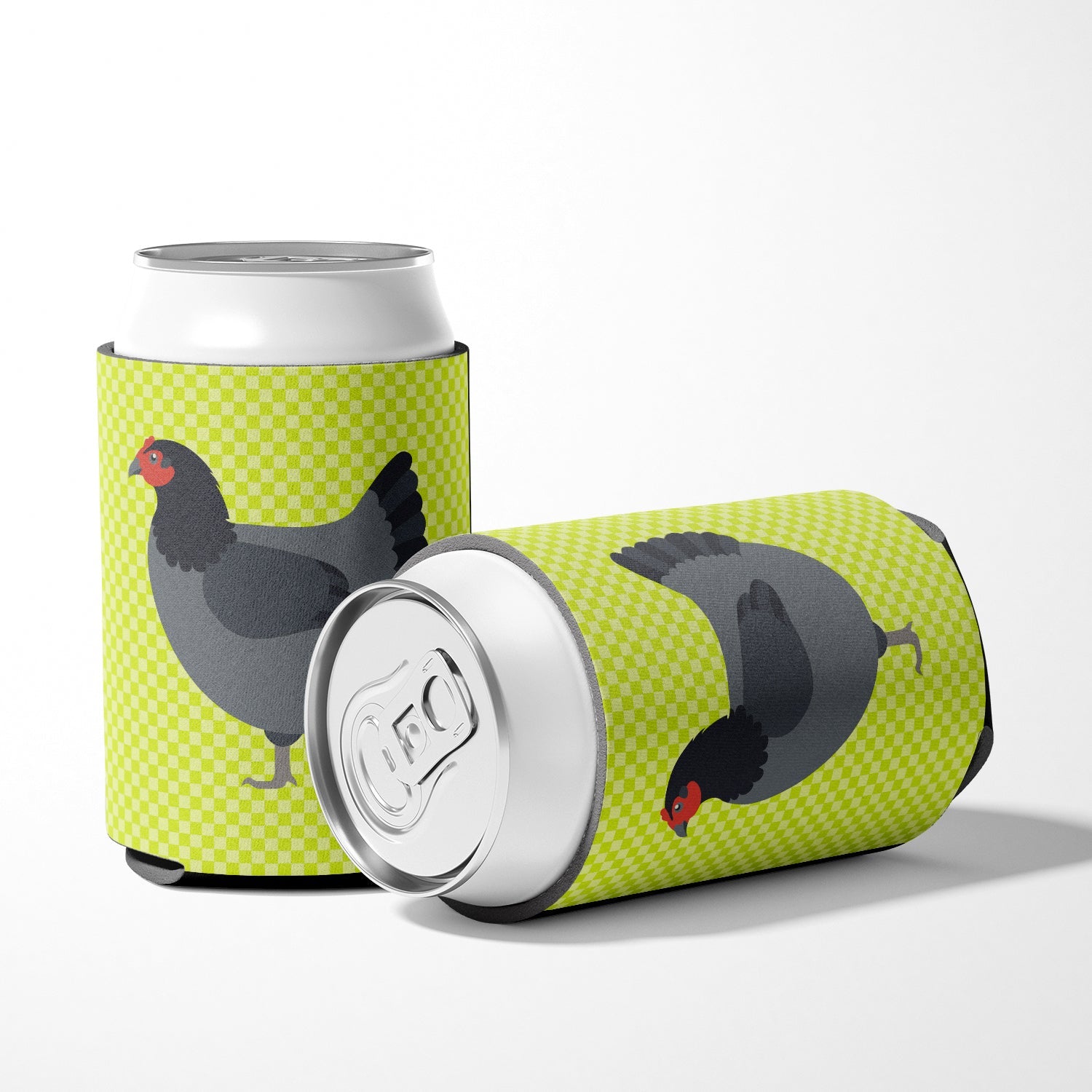 Jersey Giant Chicken Green Can or Bottle Hugger Cooler Sleeve for Standard 12 oz Cans, Insulated Foam Beer & Soda Can Hugger Reusable