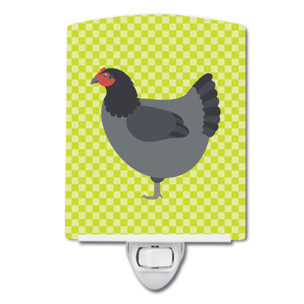 Jersey Giant Chicken Green Ceramic Night Light Compact, UL-Certified, Ideal for Bedroom, Bathroom, Nursery, Hallway, Kitchen, 6x4x3, Multicolor
