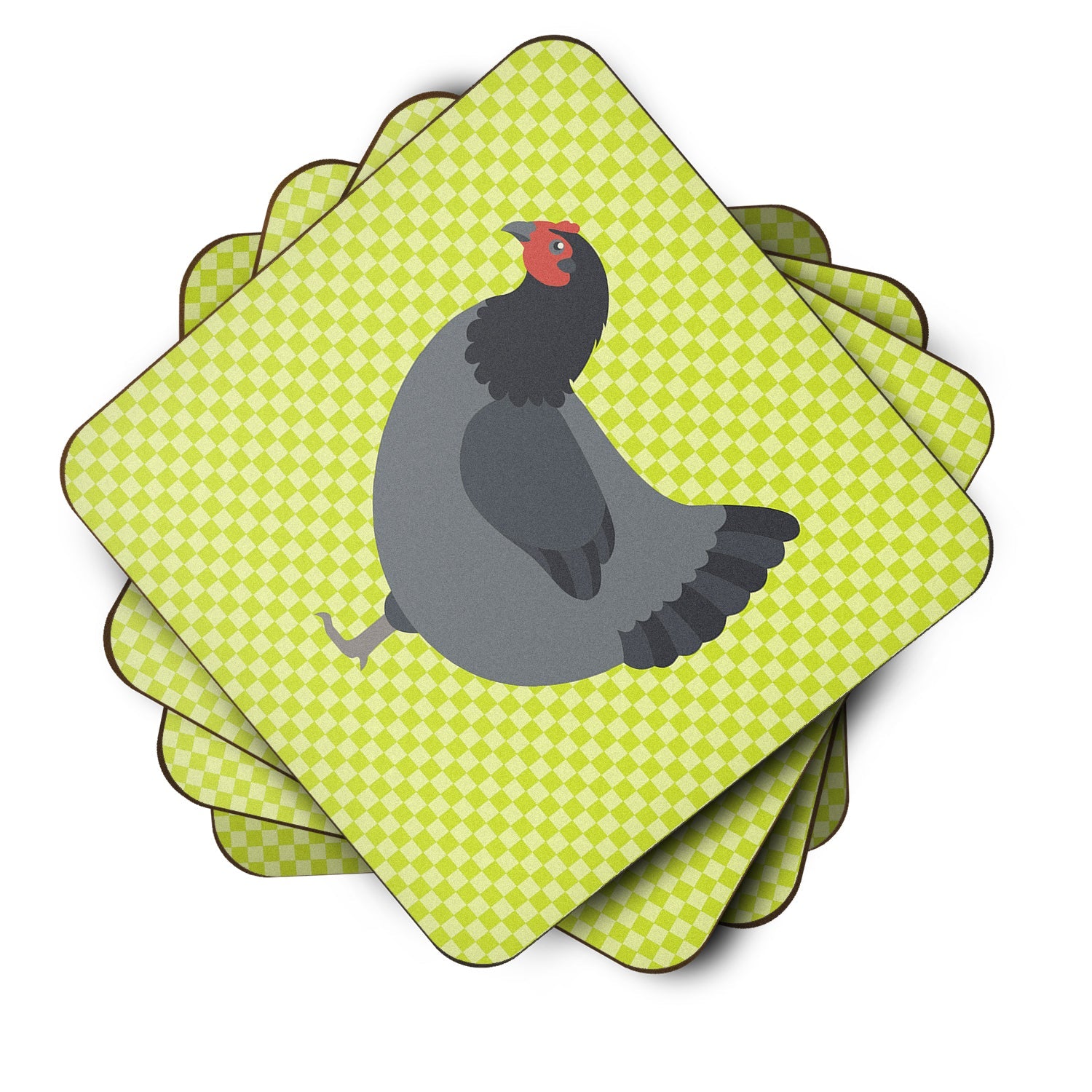 Jersey Giant Chicken Green Foam Coasters Set of 4 Cup Coasters for Indoor Outdoor, Tabletop Protection, Anti Slip, Mouse pad Material