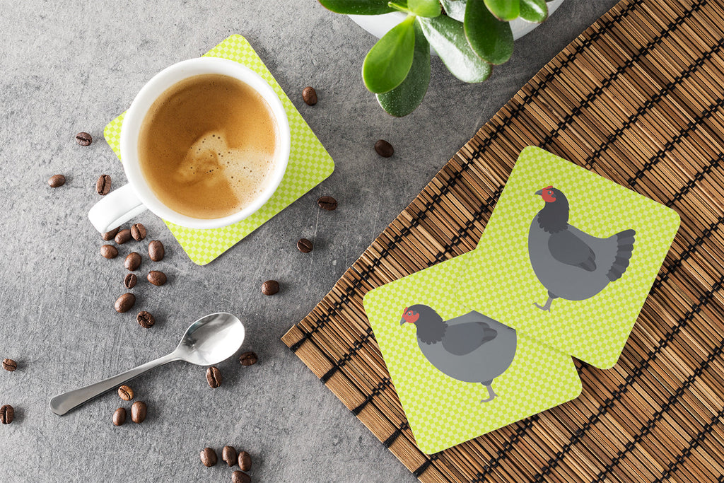 Jersey Giant Chicken Green Foam Coasters Set of 4 Cup Coasters for Indoor Outdoor, Tabletop Protection, Anti Slip, Mouse pad Material