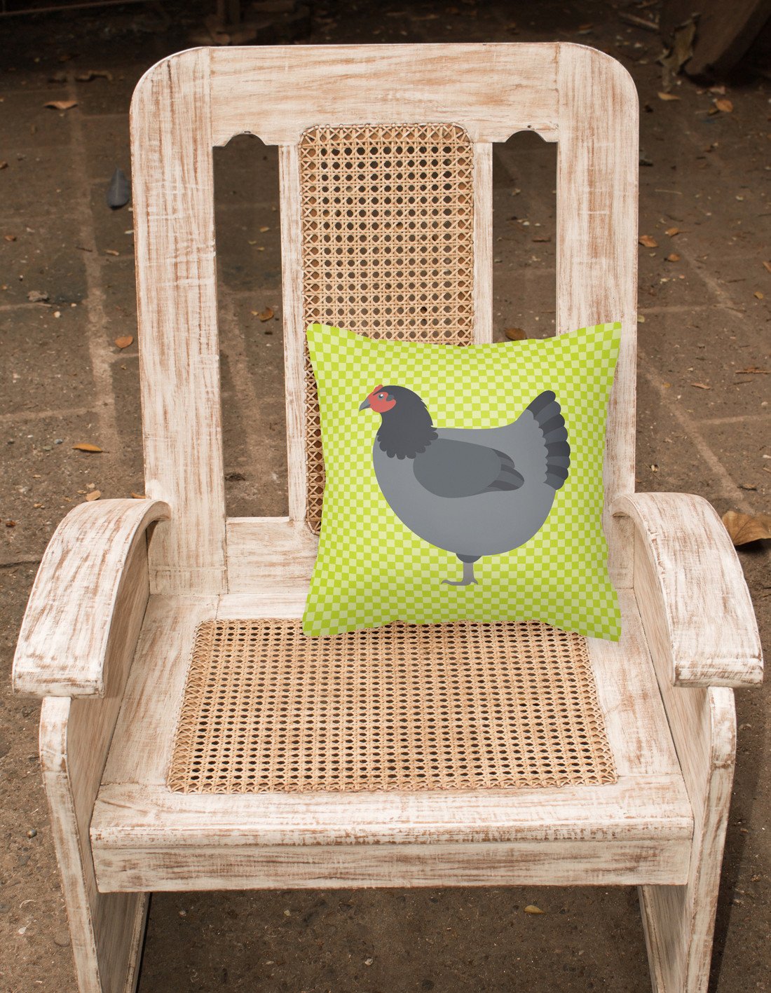 Jersey Giant Chicken Green Decorative Throw Pillow 18x18 Indoor Outdoor Accent Cushion, Fabric Cover with Insert for Sofa, Bed, Porch & Living Room