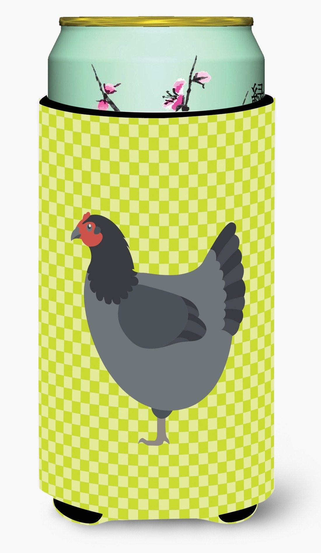 Jersey Giant Chicken Green Tall Boy Hugger Can Cooler Sleeve Machine Washable Drink Collapsible Insulator Beverage Insulated Holder