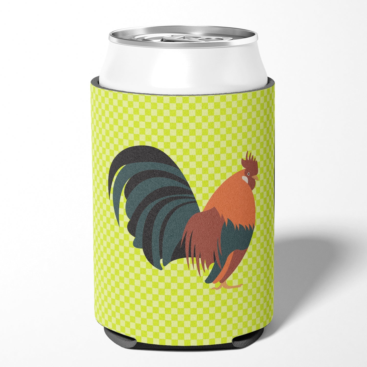Dutch Bantam Chicken Green Can or Bottle Hugger Cooler Sleeve for Standard 12 oz Cans, Insulated Foam Beer & Soda Can Hugger Reusable