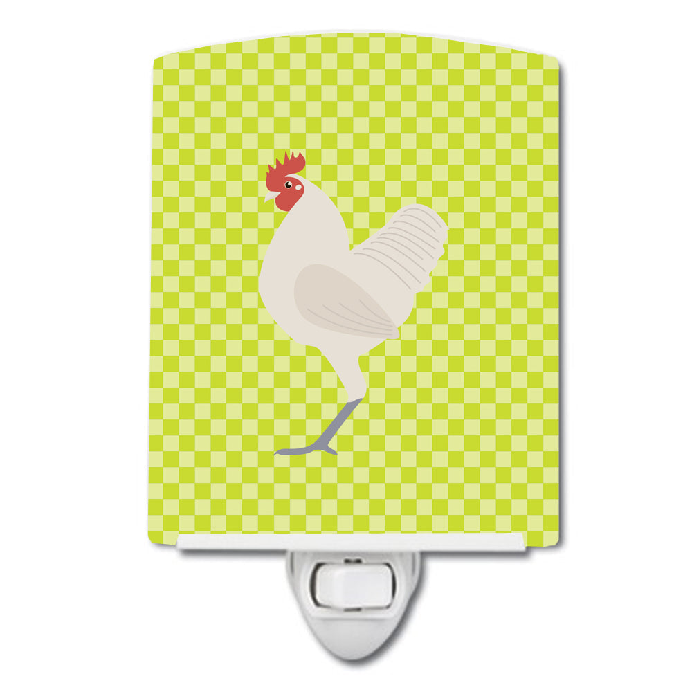 German Langshan Chicken Green Ceramic Night Light Compact, UL-Certified, Ideal for Bedroom, Bathroom, Nursery, Hallway, Kitchen, 6x4x3, Multicolor