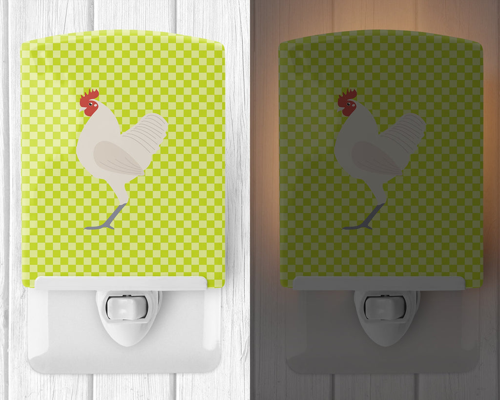 German Langshan Chicken Green Ceramic Night Light Compact, UL-Certified, Ideal for Bedroom, Bathroom, Nursery, Hallway, Kitchen, 6x4x3, Multicolor