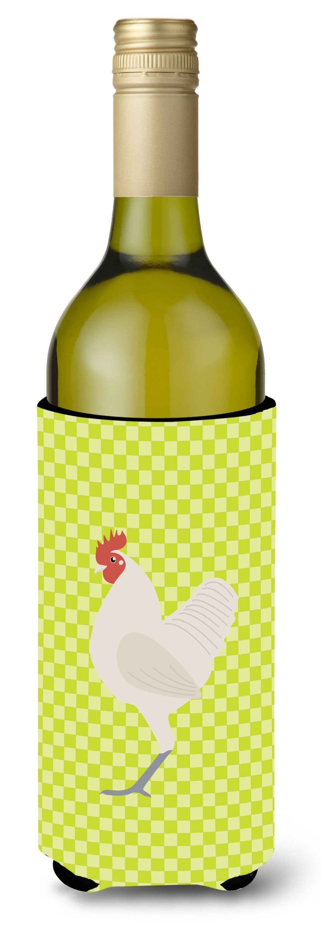 German Langshan Chicken Green Wine Bottle Hugger Gift Sleeve for Standard 750 ml Bottles, Insulated Reusable Also Fits Mini Shot & Pint Bottles