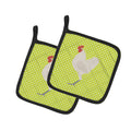 German Langshan Chicken Green Pot Holder Set of 2 Heat Resistant Quilted Hot Pads 7.5 x 7.5 Inch, Insulated Kitchen Trivets for Cooking & Baking