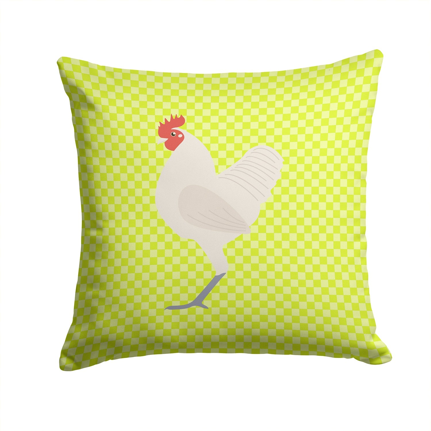 German Langshan Chicken Green Decorative Throw Pillow 14x14 Indoor Outdoor Accent Cushion, Fabric Cover with Insert for Sofa, Bed, Porch & Living Room