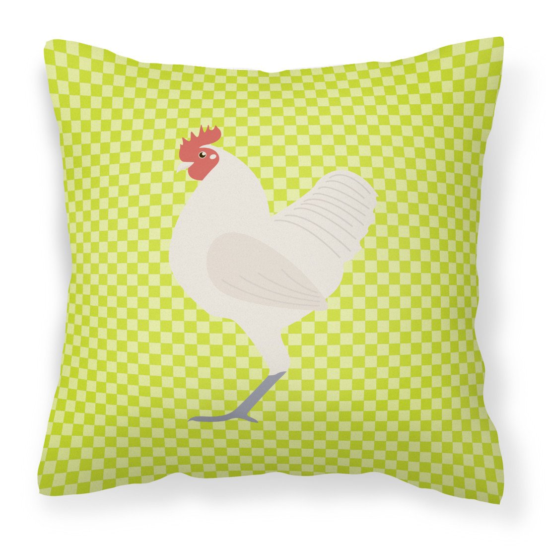 German Langshan Chicken Green Decorative Throw Pillow 18x18 Indoor Outdoor Accent Cushion, Fabric Cover with Insert for Sofa, Bed, Porch & Living Room