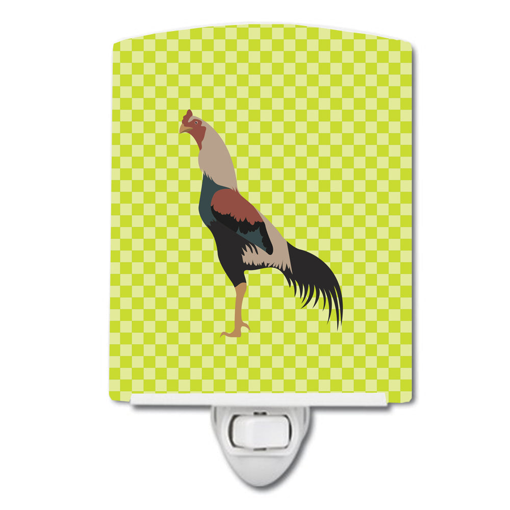 Kulang Chicken Green Ceramic Night Light Compact, UL-Certified, Ideal for Bedroom, Bathroom, Nursery, Hallway, Kitchen, 6x4x3, Multicolor