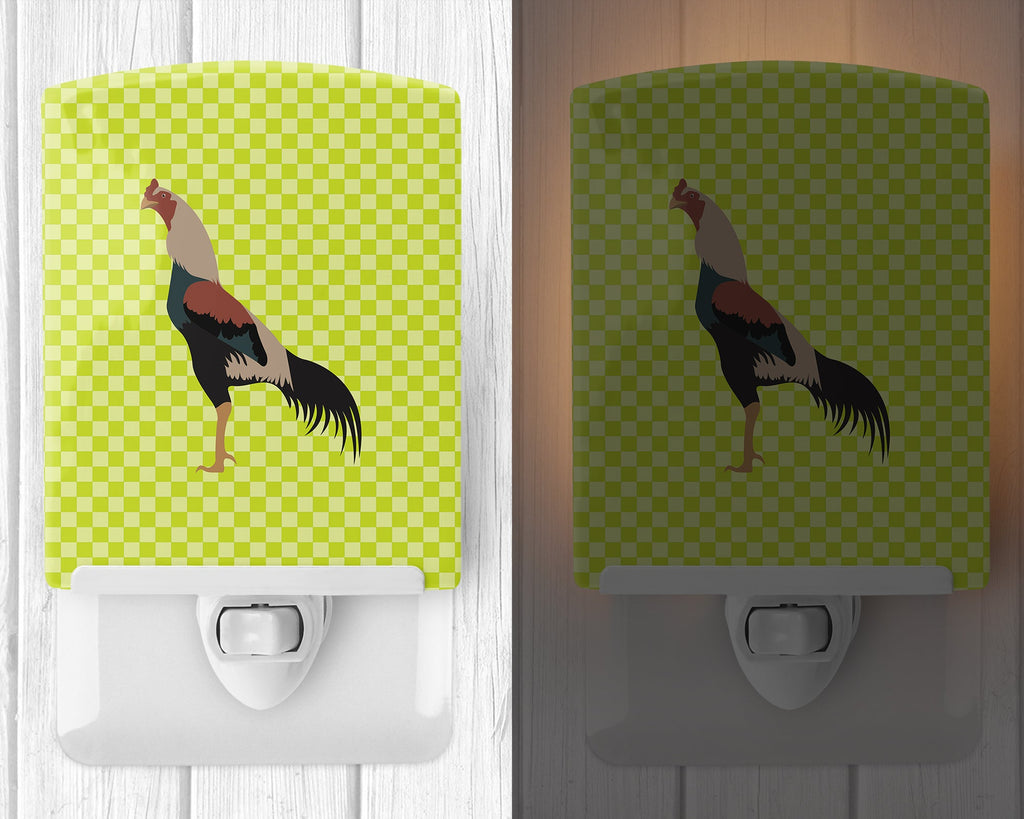 Kulang Chicken Green Ceramic Night Light Compact, UL-Certified, Ideal for Bedroom, Bathroom, Nursery, Hallway, Kitchen, 6x4x3, Multicolor