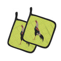 Kulang Chicken Green Pot Holder Set of 2 Heat Resistant Quilted Hot Pads 7.5 x 7.5 Inch, Insulated Kitchen Trivets for Cooking & Baking