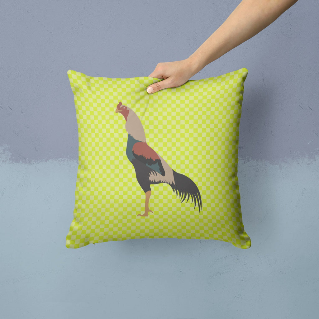Kulang Chicken Green Decorative Throw Pillow 14x14 Indoor Outdoor Accent Cushion, Fabric Cover with Insert for Sofa, Bed, Porch & Living Room