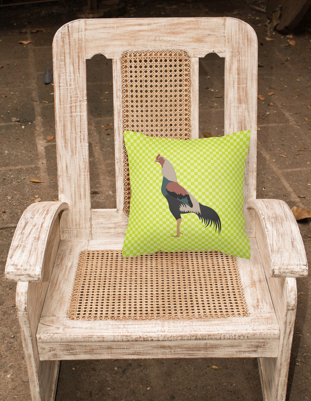 Kulang Chicken Green Decorative Throw Pillow 18x18 Indoor Outdoor Accent Cushion, Fabric Cover with Insert for Sofa, Bed, Porch & Living Room