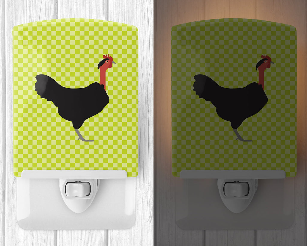 Naked Neck Chicken Green Ceramic Night Light Compact, UL-Certified, Ideal for Bedroom, Bathroom, Nursery, Hallway, Kitchen, 6x4x3, Multicolor