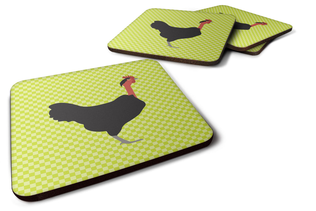 Naked Neck Chicken Green Foam Coasters Set of 4 Cup Coasters for Indoor Outdoor, Tabletop Protection, Anti Slip, Mouse pad Material