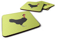 Naked Neck Chicken Green Foam Coasters Set of 4 Cup Coasters for Indoor Outdoor, Tabletop Protection, Anti Slip, Mouse pad Material