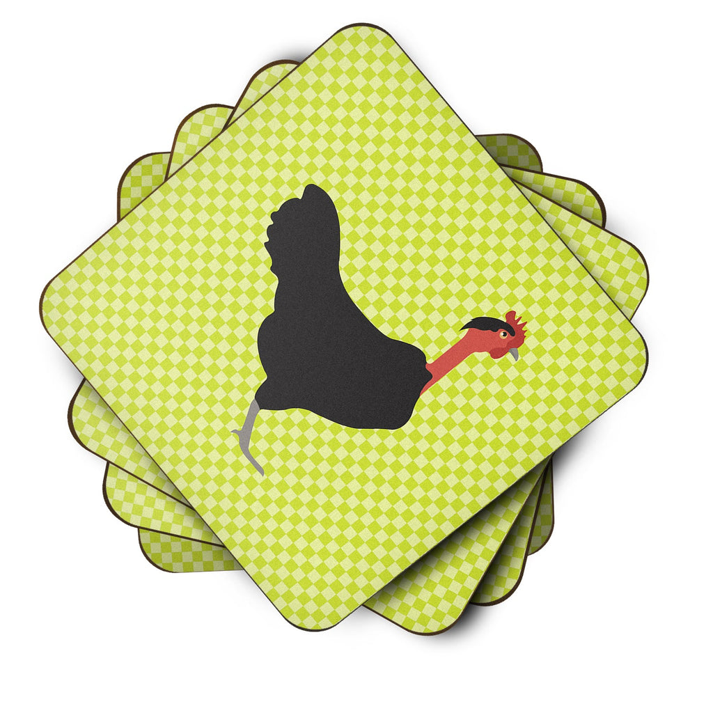 Naked Neck Chicken Green Foam Coasters Set of 4 Cup Coasters for Indoor Outdoor, Tabletop Protection, Anti Slip, Mouse pad Material