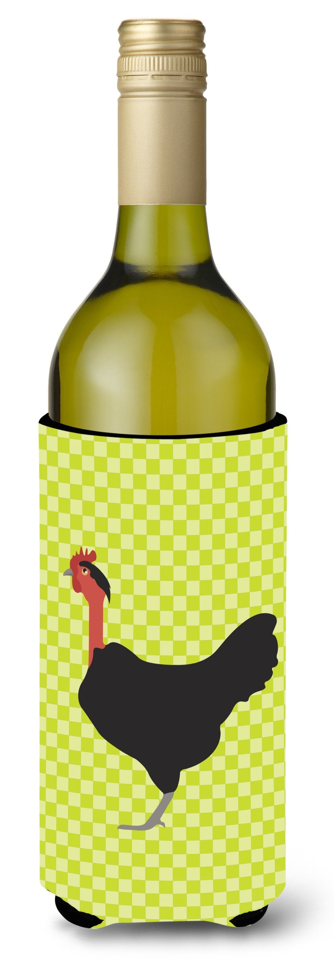 Naked Neck Chicken Green Wine Bottle Hugger Gift Sleeve for Standard 750 ml Bottles, Insulated Reusable Also Fits Mini Shot & Pint Bottles