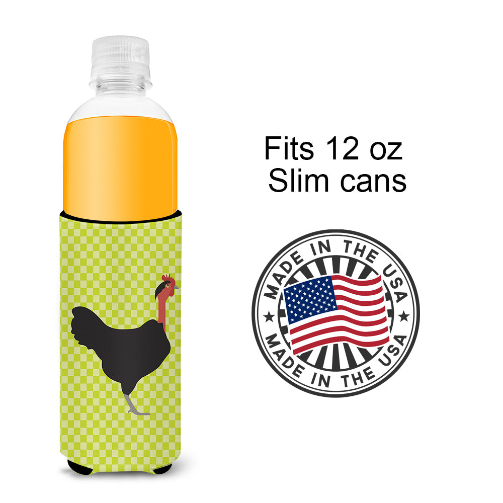 Naked Neck Chicken Green Slim Can Hugger , Insulated Foam Hugger for 12 oz Slim Cans, Beer Bottles & Water Bottles, Printed in USA