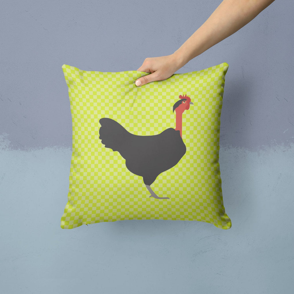 Naked Neck Chicken Green Decorative Throw Pillow 14x14 Indoor Outdoor Accent Cushion, Fabric Cover with Insert for Sofa, Bed, Porch & Living Room