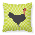 Naked Neck Chicken Green Decorative Throw Pillow 18x18 Indoor Outdoor Accent Cushion, Fabric Cover with Insert for Sofa, Bed, Porch & Living Room