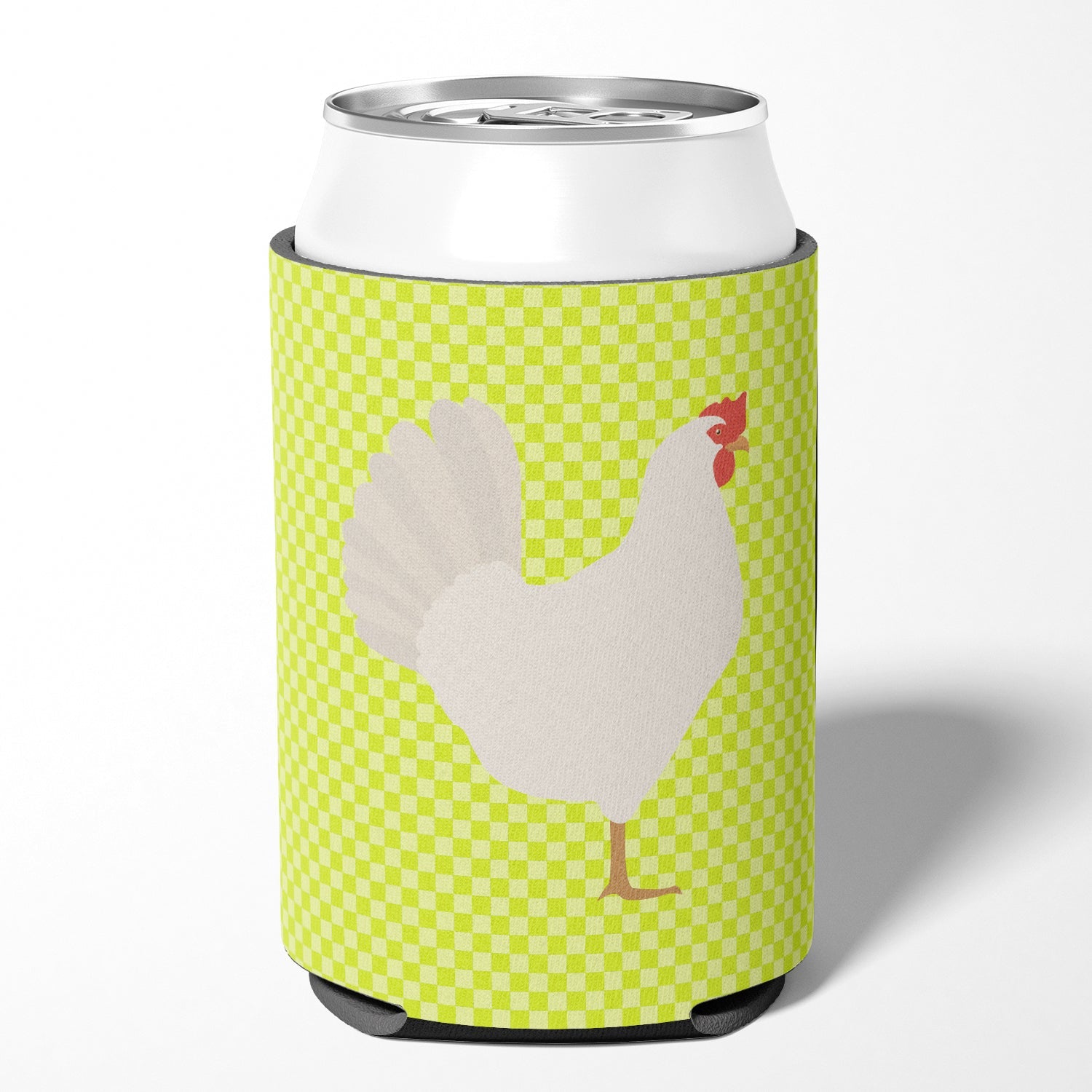 Leghorn Chicken Green Can or Bottle Hugger Cooler Sleeve for Standard 12 oz Cans, Insulated Foam Beer & Soda Can Hugger Reusable