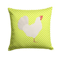 Leghorn Chicken Green Decorative Throw Pillow 14x14 Indoor Outdoor Accent Cushion, Fabric Cover with Insert for Sofa, Bed, Porch & Living Room