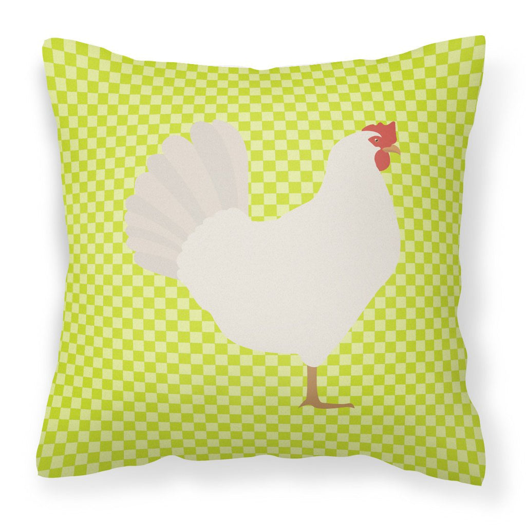 Leghorn Chicken Green Decorative Throw Pillow 18x18 Indoor Outdoor Accent Cushion, Fabric Cover with Insert for Sofa, Bed, Porch & Living Room