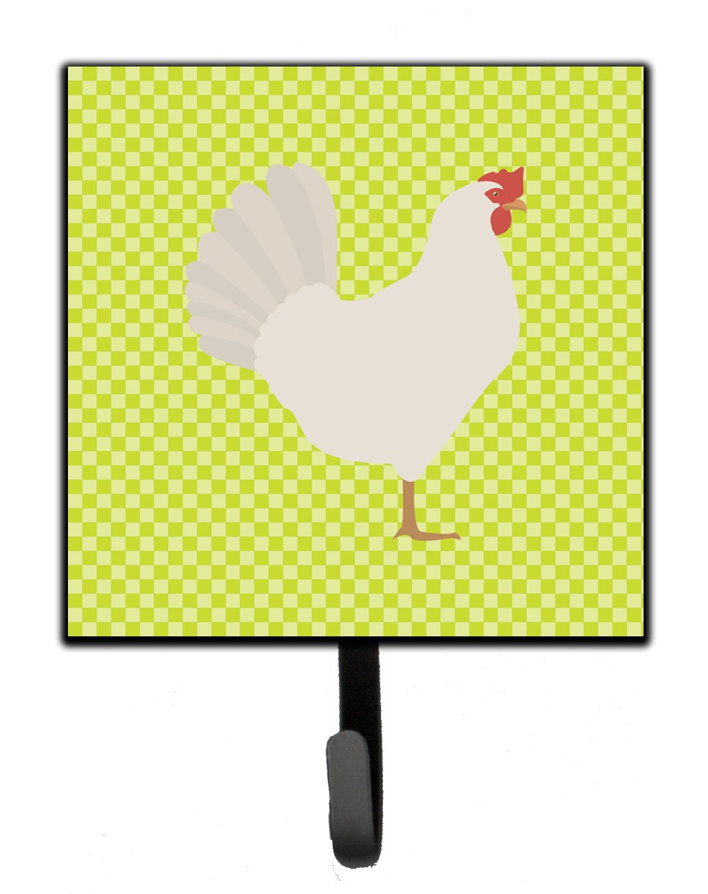 Leghorn Chicken Green Leash or Key Holder Wall Hooks, Key Hooks Holder, Coat Rack Wall Mount, Coat Hooks, Hooks for Hanging Keys, Towels, Aprons, Leashes