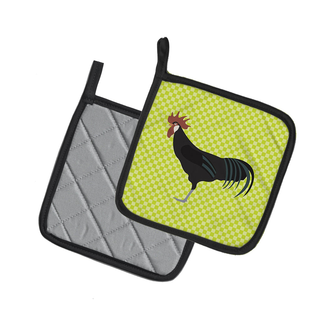 Minorca Ctalalan Chicken Green Pot Holder Set of 2 Heat Resistant Quilted Hot Pads 7.5 x 7.5 Inch, Insulated Kitchen Trivets for Cooking & Baking