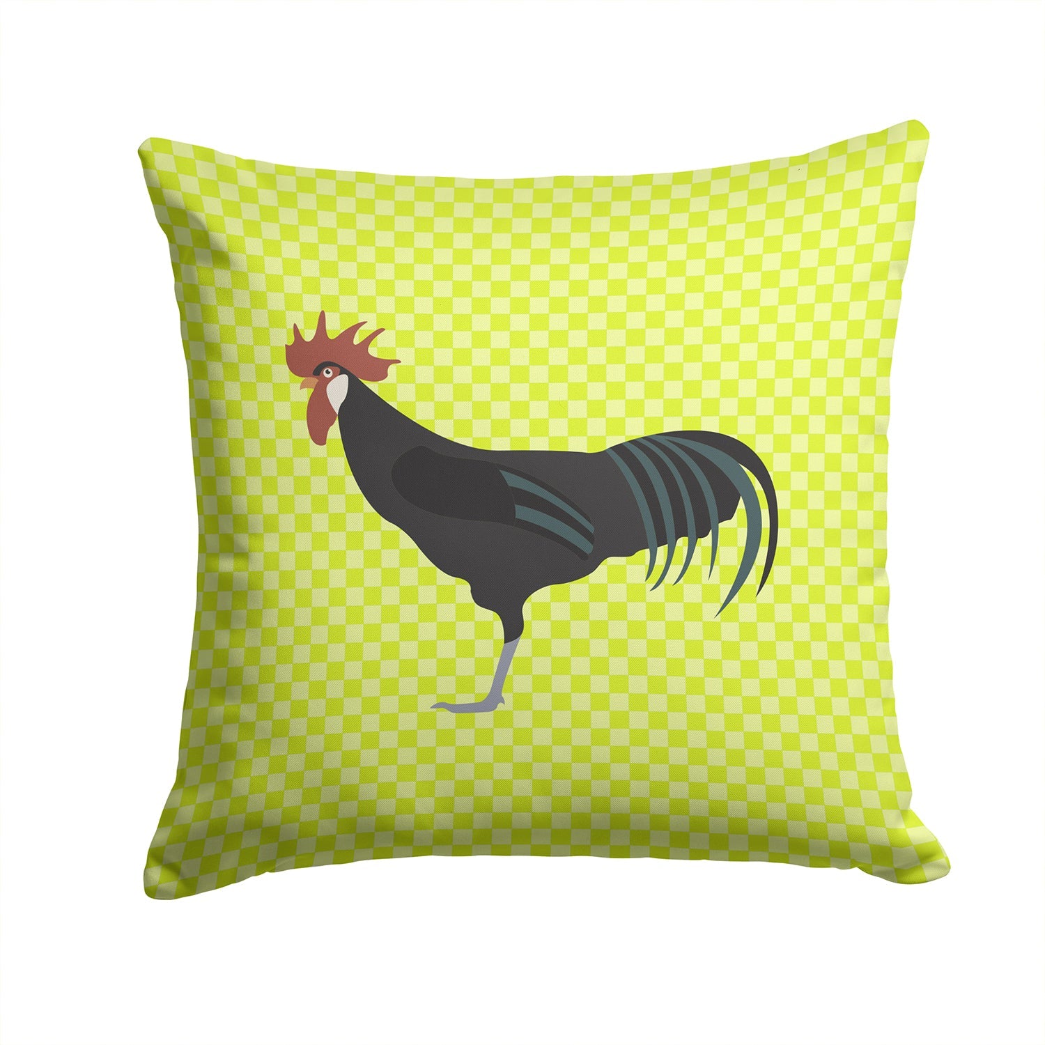 Minorca Ctalalan Chicken Green Decorative Throw Pillow 14x14 Indoor Outdoor Accent Cushion, Fabric Cover with Insert for Sofa, Bed, Porch & Living Room