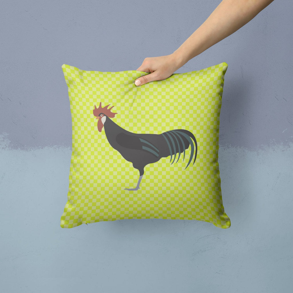 Minorca Ctalalan Chicken Green Decorative Throw Pillow 14x14 Indoor Outdoor Accent Cushion, Fabric Cover with Insert for Sofa, Bed, Porch & Living Room