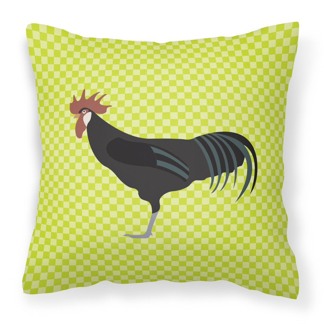 Minorca Ctalalan Chicken Green Decorative Throw Pillow 18x18 Indoor Outdoor Accent Cushion, Fabric Cover with Insert for Sofa, Bed, Porch & Living Room