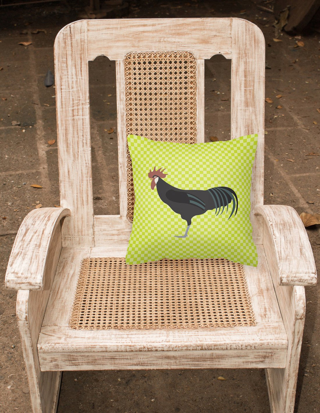 Minorca Ctalalan Chicken Green Decorative Throw Pillow 18x18 Indoor Outdoor Accent Cushion, Fabric Cover with Insert for Sofa, Bed, Porch & Living Room