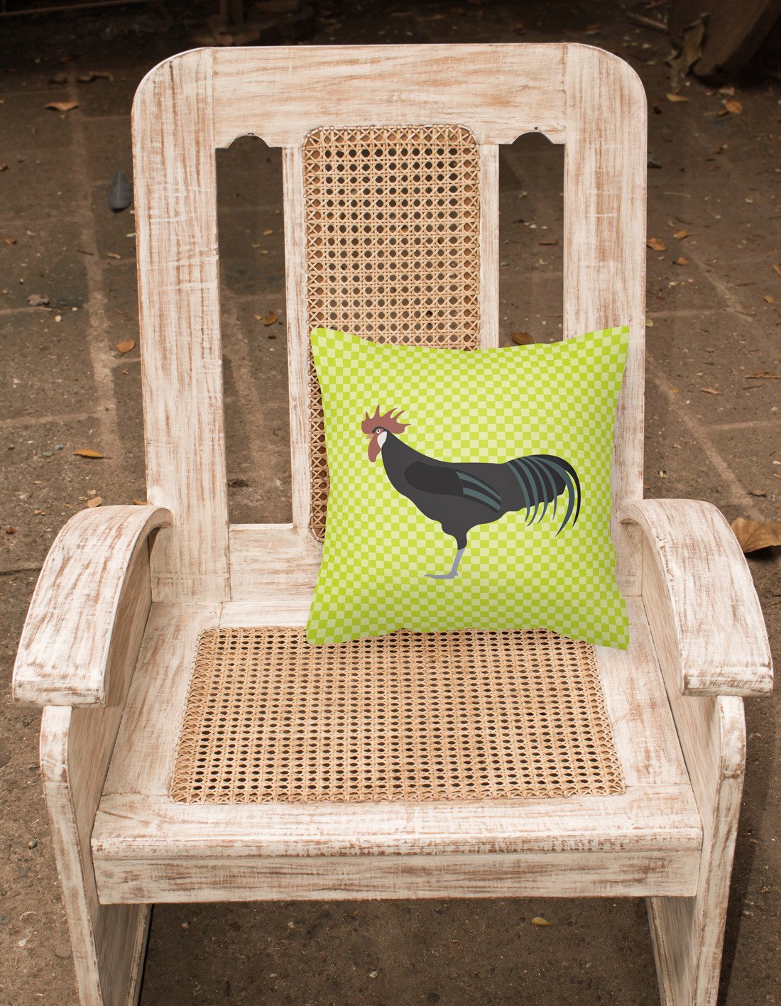 Minorca Ctalalan Chicken Green Decorative Throw Pillow 18x18 Indoor Outdoor Accent Cushion, Fabric Cover with Insert for Sofa, Bed, Porch & Living Room