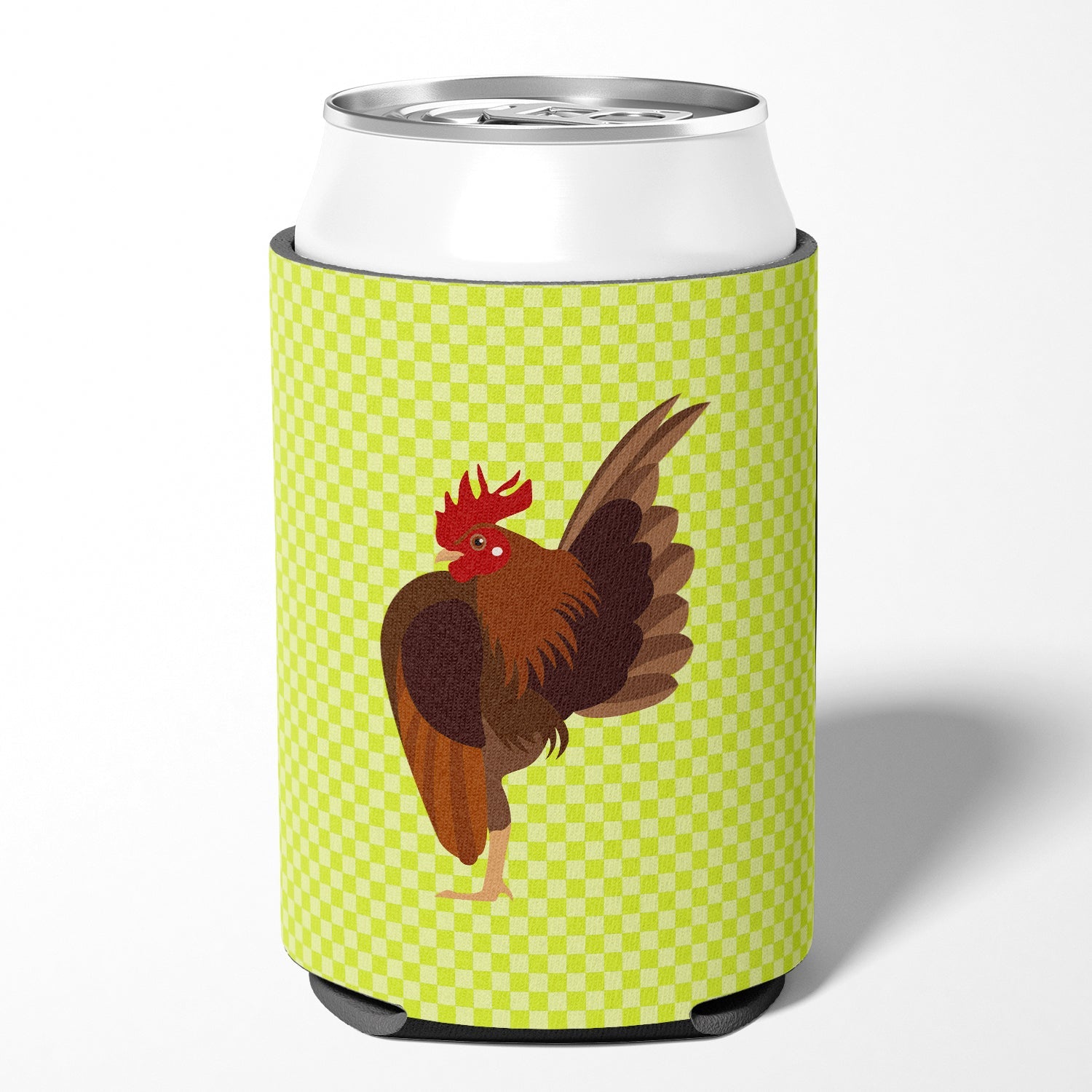 Malaysian Serama Chicken Green Can or Bottle Hugger Cooler Sleeve for Standard 12 oz Cans, Insulated Foam Beer & Soda Can Hugger Reusable