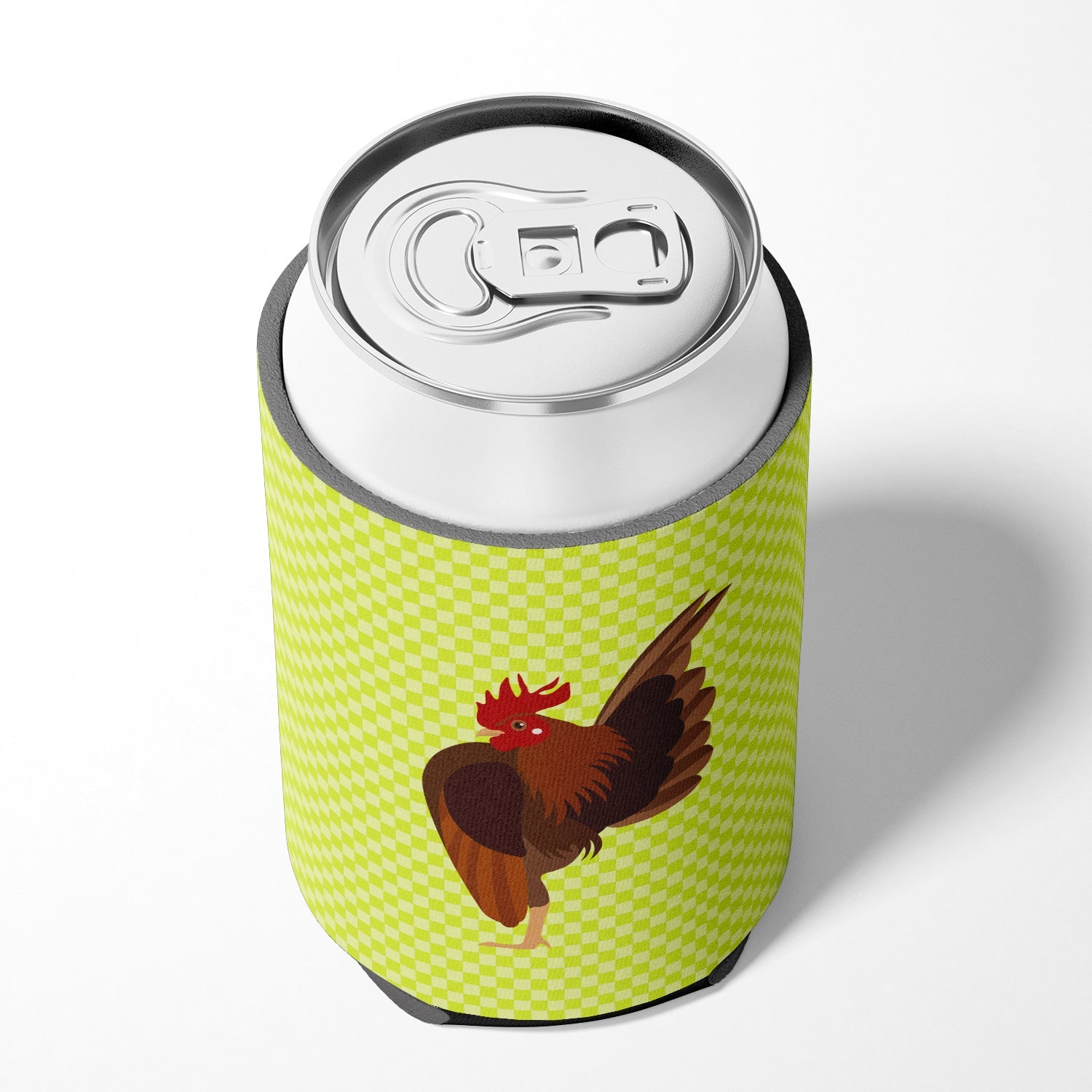 Malaysian Serama Chicken Green Can or Bottle Hugger Cooler Sleeve for Standard 12 oz Cans, Insulated Foam Beer & Soda Can Hugger Reusable